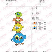 Funny Birds Embroidery Design