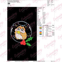 Cute Christmas Hamster Embroidery Design