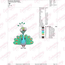 Cute Peacock Bird Embroidery Design