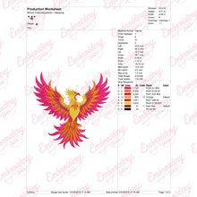 Phoenix Bird Embroidery Design