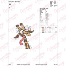 Funny Giraffe Embroidery Design