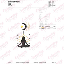 Moon Yoga Embroidery Design