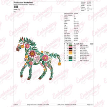 Floral Horse Embroidery Design