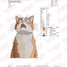 Shocked Cat Embroidery Design