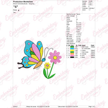 Butterfly On Flower Embroidery Design