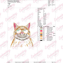 Cat With Sunglasses Embroidery Design