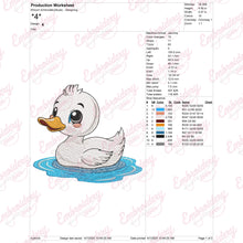 Cute White Duck Embroidery Design