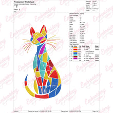 Colorful Kitten Cat Embroidery Design