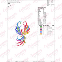 Rainbow Phoenix Embroidery Design