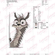 I Peeking You Llama Embroidery Design