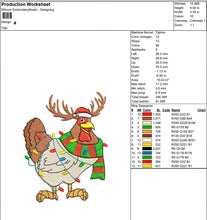 Christmas Chicken With Antlers Embroidery Design