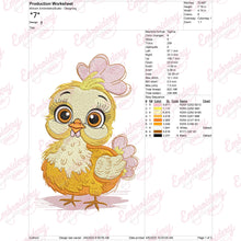 A Cartoon Chicken Embroidery Design