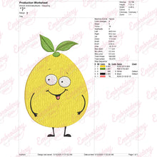 Happy Lemon Embroidery Design