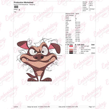 Funny Crazy Dog Embroidery Design