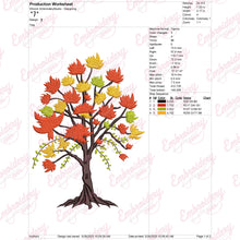 Maple Fall Tree Lovers Embroidery Design