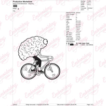 Funny Cycling Brain Embroidery Design
