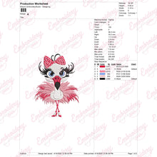 Cute Flamingo Embroidery Design