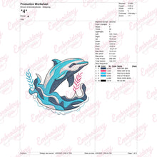 Dolphin Leaping From The Water Embroidery Design