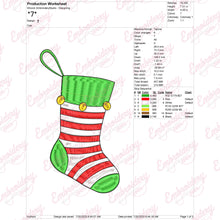 Hanging Christmas Stocking Embroidery Design
