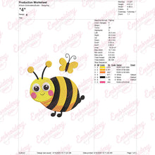 Cute Bee With Butterfly Machine Embroidery Design