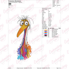 Whimsical Kevin Bird Embroidery Design