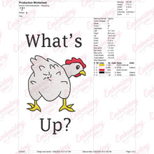 What's Up Chicken Butt Funny Chicken Embroidery Design