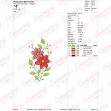 Simple Red Flowers Embroidery Design