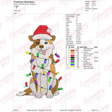 Australian Shepherd Christmas Dog Embroidery Design