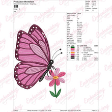 Butterfly on Flower Embroidery Design