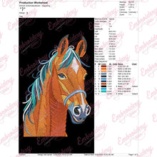 Horse Head Machine Embroidery Design