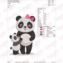 Mama Panda With a Baby Panda Embroidery Design
