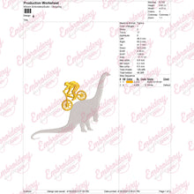 Funny Dino Mountain Bicycle Embroidery Design