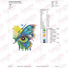 Eye with Butterfly Embroidery Design