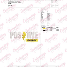 Postive Energy Embroidery Design