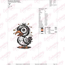 Funny Bird With Big Eye Embroidery Design