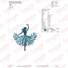 Floral Dancing Girl Embroidery Design