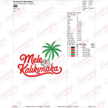 Mele Kalikimaka Sign Christmas Embroidery Design