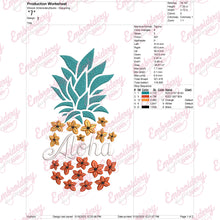 Aloha Pineapple Embroidery Design