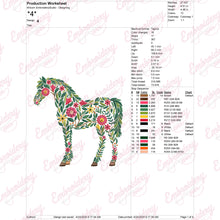Floral Horse Embroidery Design