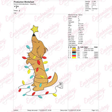 Lighting Dog Christmas Tree Embroidery Design