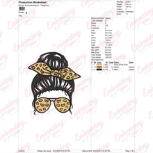 Leopard Print Messy Bun Embroidery Design
