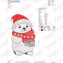 Christmas Polar Bear Embroidery Design