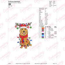 Christmas Golden Retriever Embroidery Design