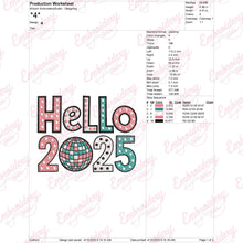 Hello 2025 Embroidery Design