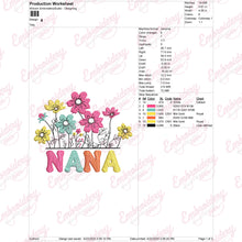 Floral Nana Embroidery Design