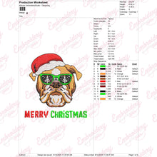 Festive Bulldog Fun Embroidery Design