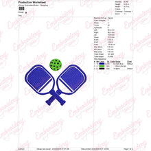 Pickleball and Bat Embroidery Design