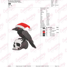 Christmas Raven Santa Embroidery Design