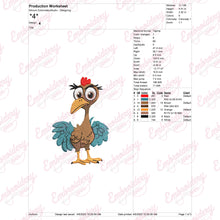 Chicken With Big Brown Eyes Embroidery Design