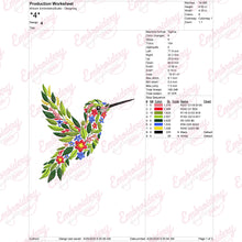 Beautiful Floral Hummingbird Embroidery Design